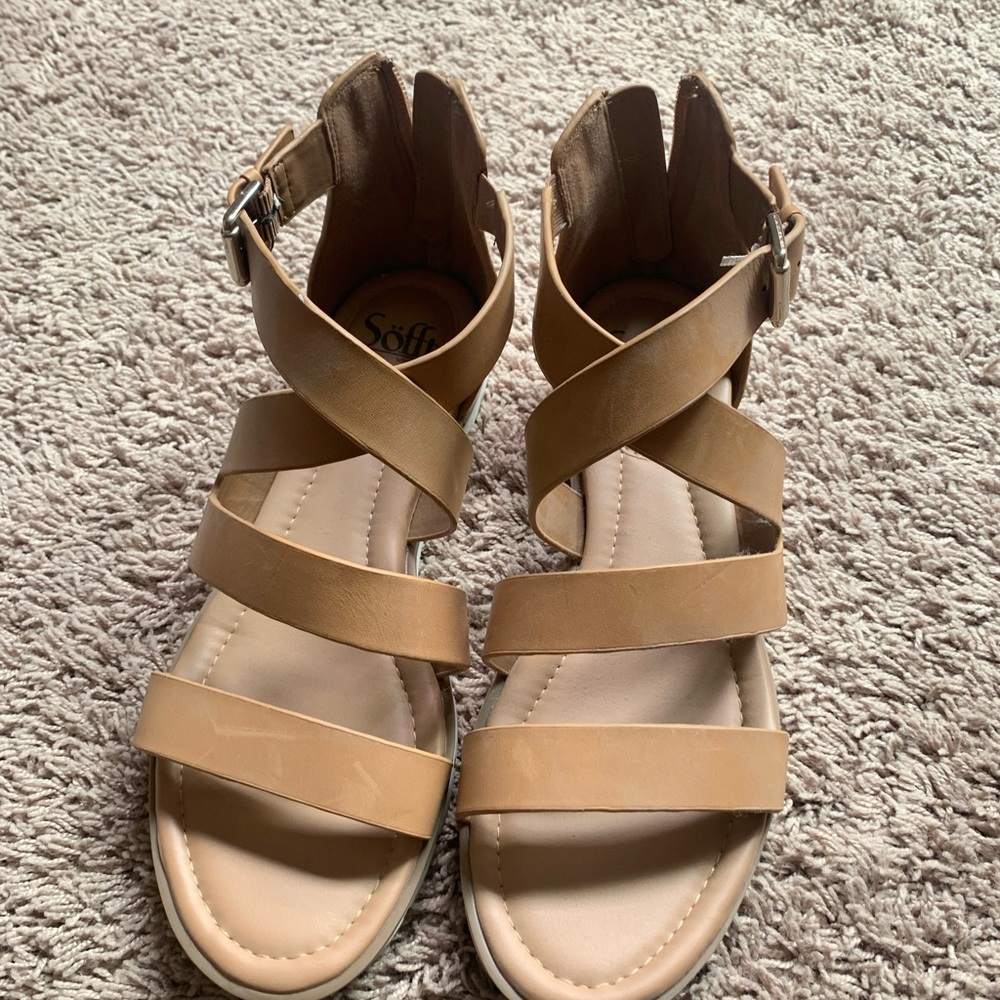 Softt brand sandals.